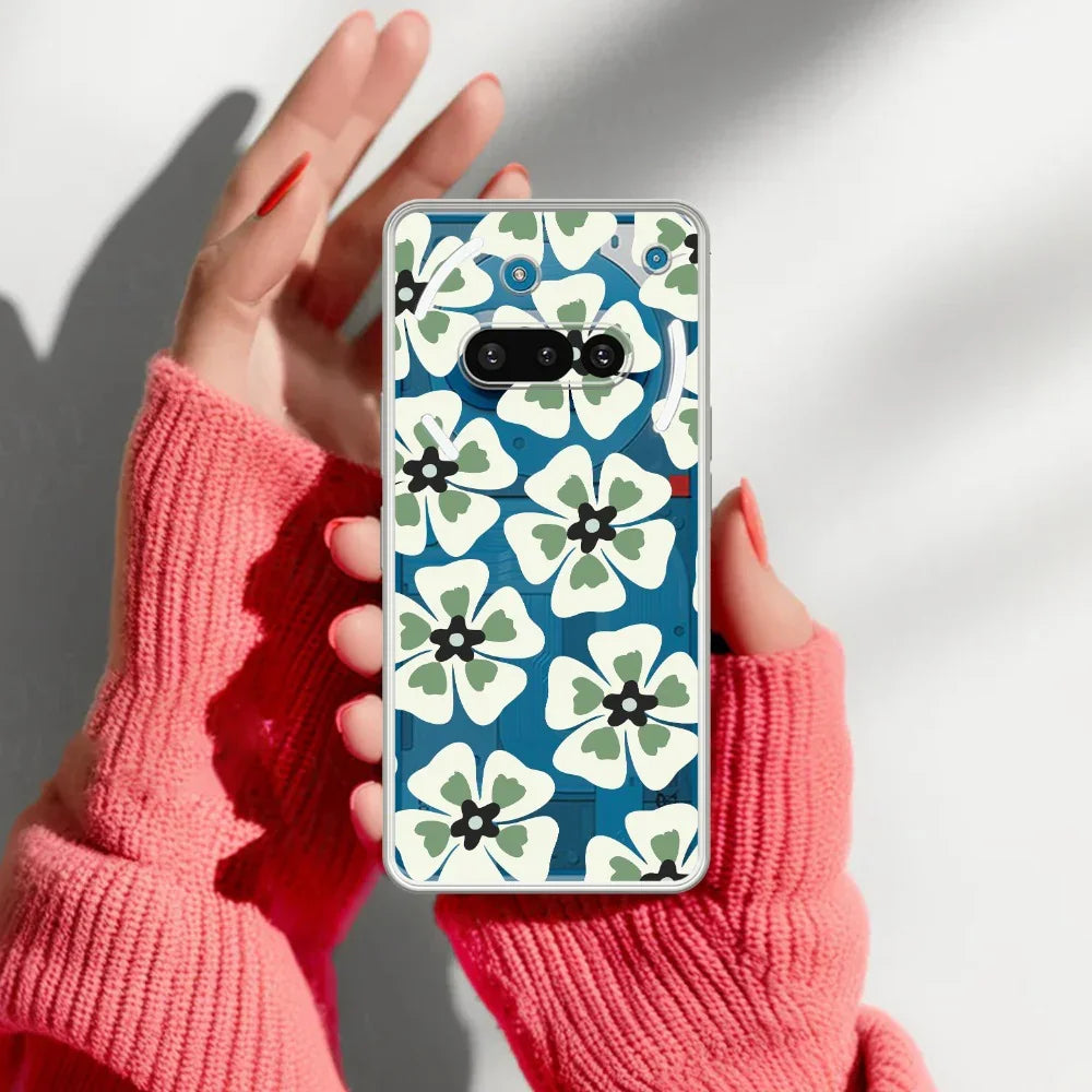 Black and Green Flower Transparent silicon case For Nothing - ShopOnCliQ