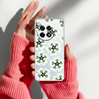Black and Green Flower Anti Yellow Case For OnePlus 12R 5G