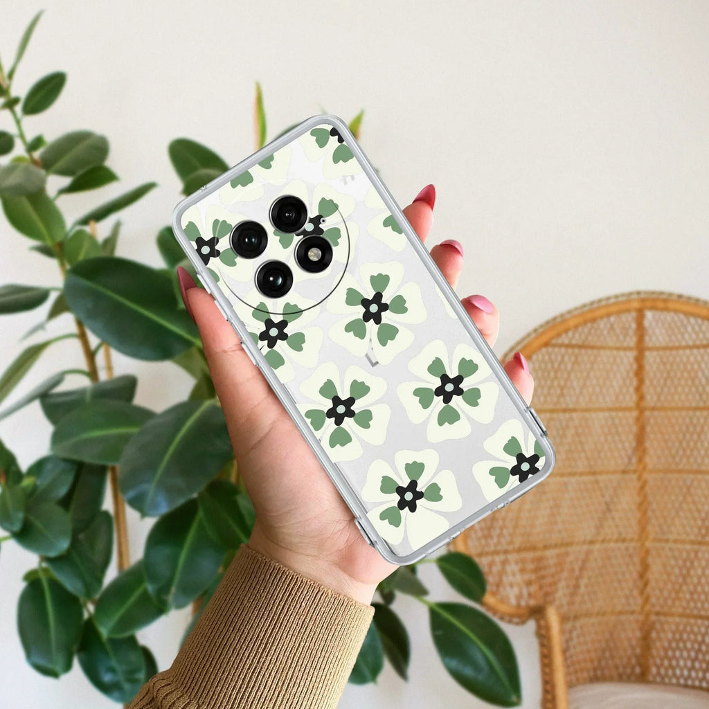 Black and Green Flower Transparent silicon case For OnePlus - ShopOnCliQ