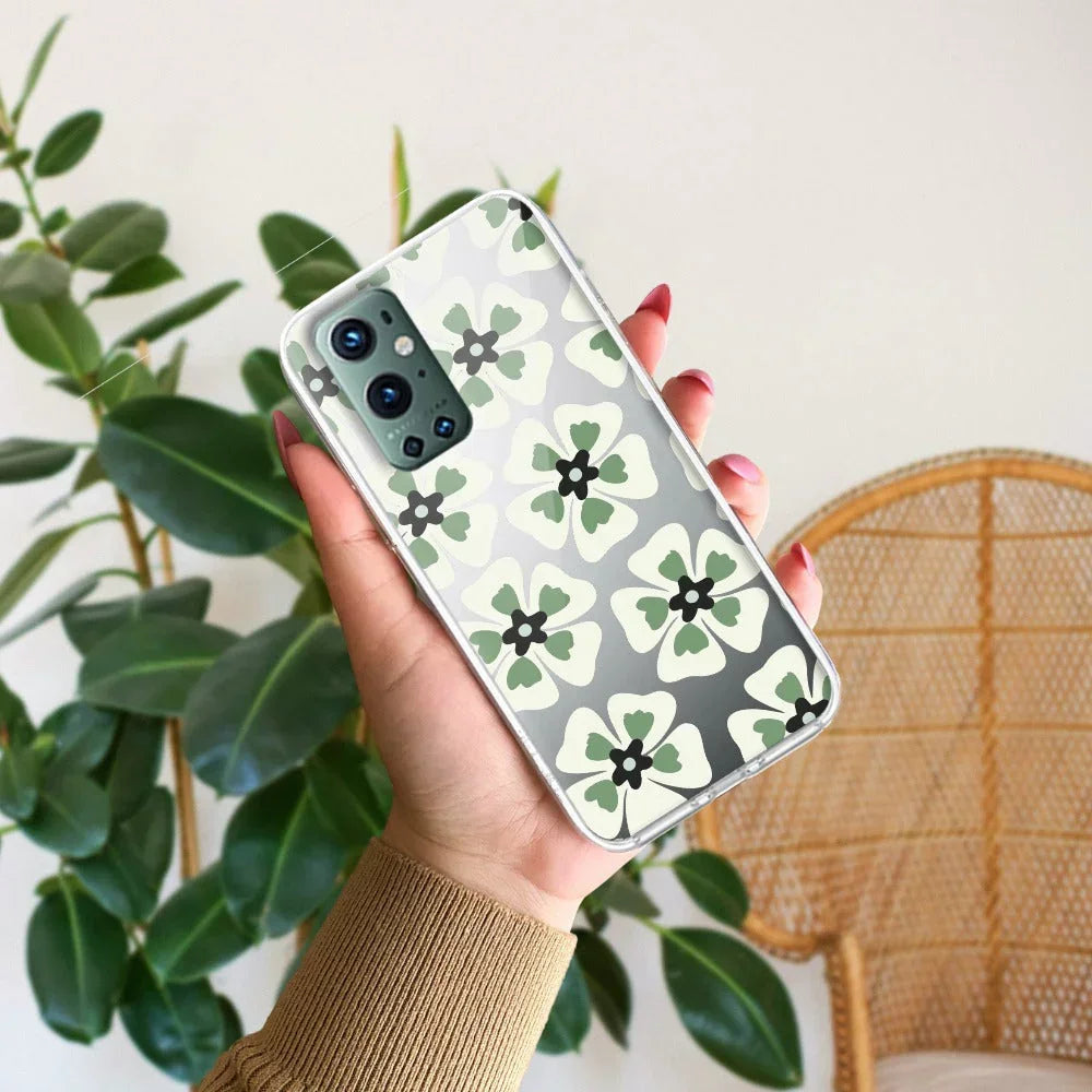 Black and Green Flower Transparent silicon case For OnePlus - ShopOnCliQ