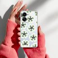 Black and Green Flower Anti Yellow Case For OnePlus Nord 2T 5G