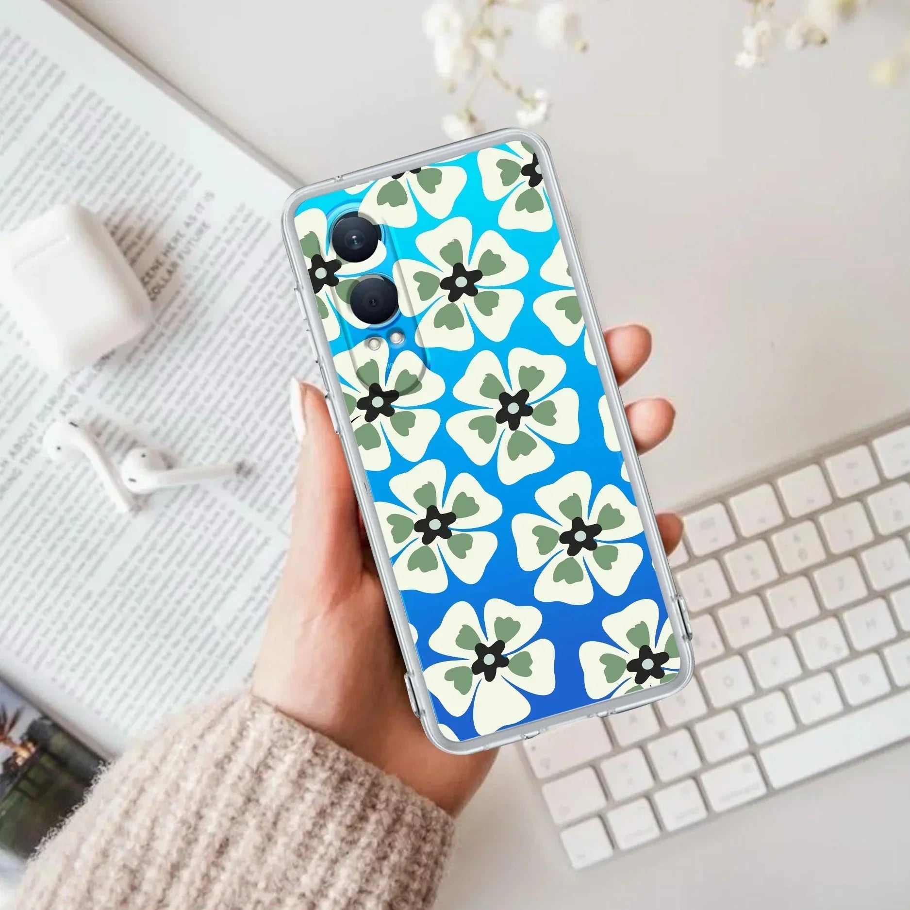 Black and Green Flower Transparent silicon case For OnePlus - ShopOnCliQ