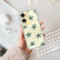 Black and Green Flower Anti Yellow Case For Oppo A59 5G