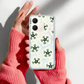 Black and Green Flower Anti Yellow Case For Oppo A5X 5G