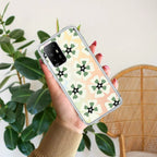 Black and Green Flower Anti Yellow Case For Oppo F19 Pro Plus