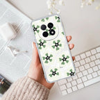 Black and Green Flower Anti Yellow Case For Oppo F29 Pro 5G