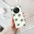 Black and Green Flower Anti Yellow Case For Oppo F29 Pro 5G