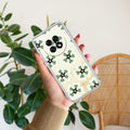 Black and Green Flower Anti Yellow Case For Oppo F31 Pro Plus 5G