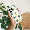 Black and Green Flower Anti Yellow Case For Oppo Find X9 5G
