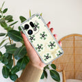 Black and Green Flower Anti Yellow Case For Oppo Find X9 Pro 5G
