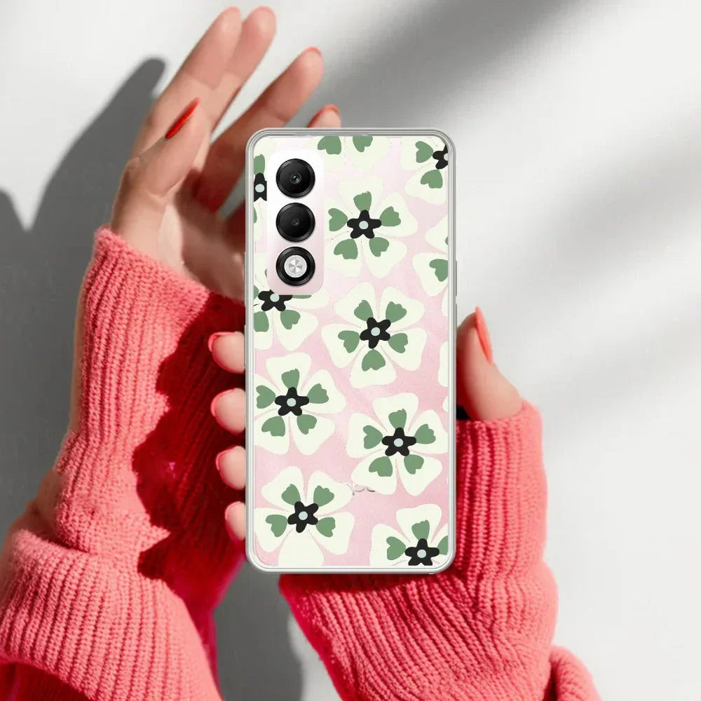 Black and Green Flower Anti Yellow Case For Oppo K13x 5G