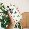 Black and Green Flower Anti Yellow Case For Oppo Reno 11 5G