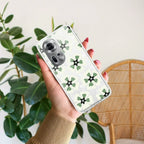Black and Green Flower Anti Yellow Case For Oppo Reno 11 5G