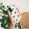 Black and Green Flower Anti Yellow Case For Oppo Reno 7 Pro 5G