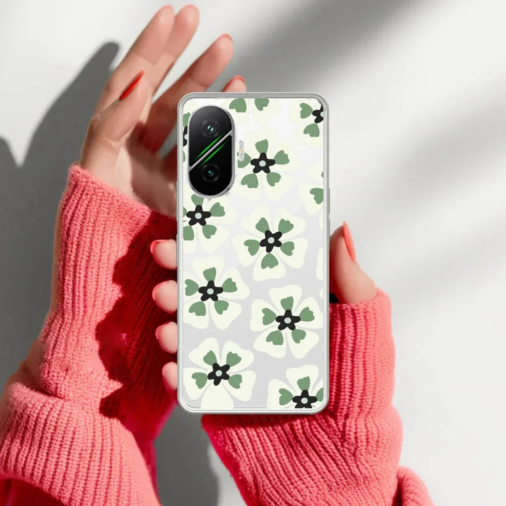 Black and Green Flower Transparent silicon case For Poco - ShopOnCliQ
