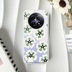 Black and Green Flower Transparent silicon case For Realme 8 4G / Realme 8 Pro