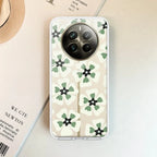Black and Green Flower Transparent silicon case For Realme 13 Plus 5G