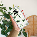 Black and Green Flower Transparent silicon case For Realme 14 Pro 5G