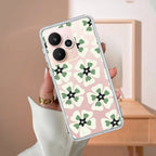 Black and Green Flower Transparent silicon case For Realme Narzo 60X /  Realme 11X