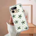 Black and Green Flower Transparent silicon case For Realme C63 5G