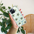 Black and Green Flower Transparent silicon case For Realme 14 Pro 5G