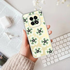 Black and Green Flower Transparent silicon case For Realme C63 5G