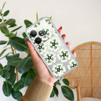 Black and Green Flower Transparent silicon case For Realme 14x 5G