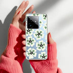 Black and Green Flower Transparent silicon case For Realme Narzo 50 5G