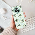 Black and Green Flower Transparent silicon case For Realme P2 Pro 5G