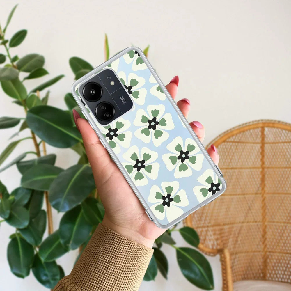Black and Green Flower Transparent silicon case For Redmi/Xiaomi - ShopOnCliQ