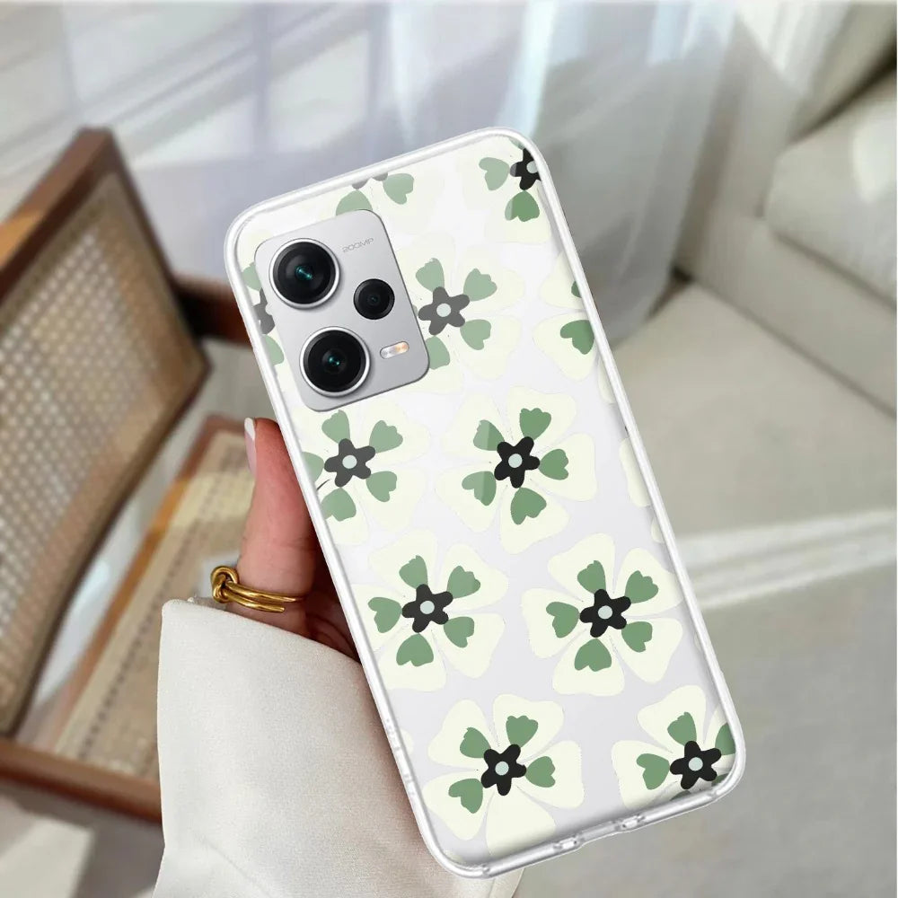 Black and Green Flower Transparent silicon case For Redmi/Xiaomi - ShopOnCliQ