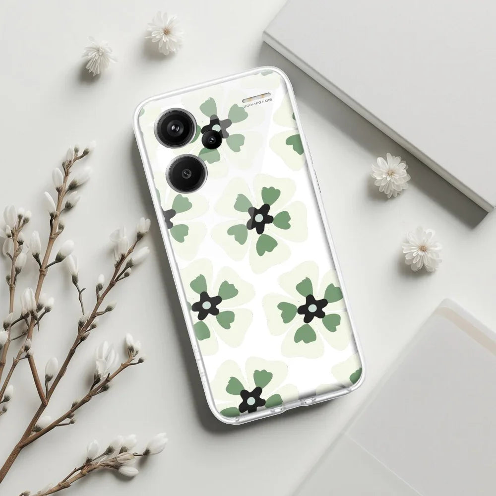 Black and Green Flower Transparent silicon case For Redmi/Xiaomi - ShopOnCliQ