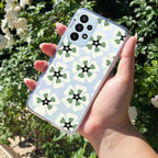 Black and Green Flower Transparent silicon case For Samsung Galaxy M32 5G