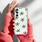 Black and Green Flower Anti Yellow Case For Samsung Galaxy F54 / M54