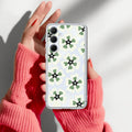 Black and Green Flower Transparent silicon case For Samsung Galaxy M13