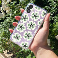 Black and Green Flower Transparent silicon case For Samsung Galaxy F06 5G