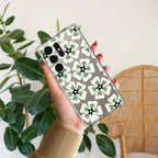 Black and Green Flower Transparent silicon case For Samsung Galaxy S26 Ultra 5G