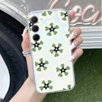 Black and Green Flower Transparent silicon case For Samsung Galaxy A15 5G