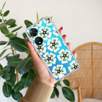 Black and Green Flower Transparent silicon case For Vivo T2 5G