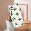 Black and Green Flower Transparent silicon case For Vivo T4 Ultra 5G