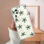 Black and Green Flower Transparent silicon case For Vivo T4 Ultra 5G