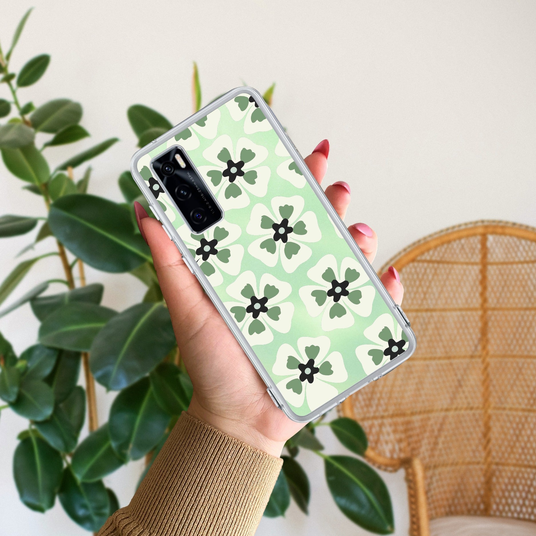 Natures Frame Transparent Silicon Case For Vivo T1 44W