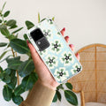 Black and Green Flower Transparent silicon case For Vivo Y73