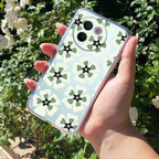 Black and Green Flower Anti Yellow Case For Vivo V30e 5G