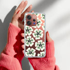 Black and Green Flower Transparent silicon case For Vivo V23 Pro 5G