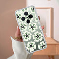 Black and Green Flower Transparent silicon case For Vivo V25 Pro 5G