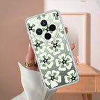 Black and Green Flower Anti Yellow Case For Vivo X200 5G