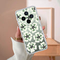 Black and Green Flower Transparent silicon case For Vivo X200T 5G
