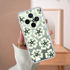 Black and Green Flower Anti Yellow Case For Vivo X200T 5G
