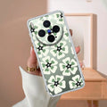 Black and Green Flower Transparent silicon case For Vivo X300 5G